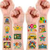96 PCS Happy 100 Days of School Temporary Tattoos Theme Birthday Party Favors Supplies Decorations Decor Colorful Smarter 100th Day Tattoo Stickers Gifts For Students Teachers Kids Boys Girls Prizes
